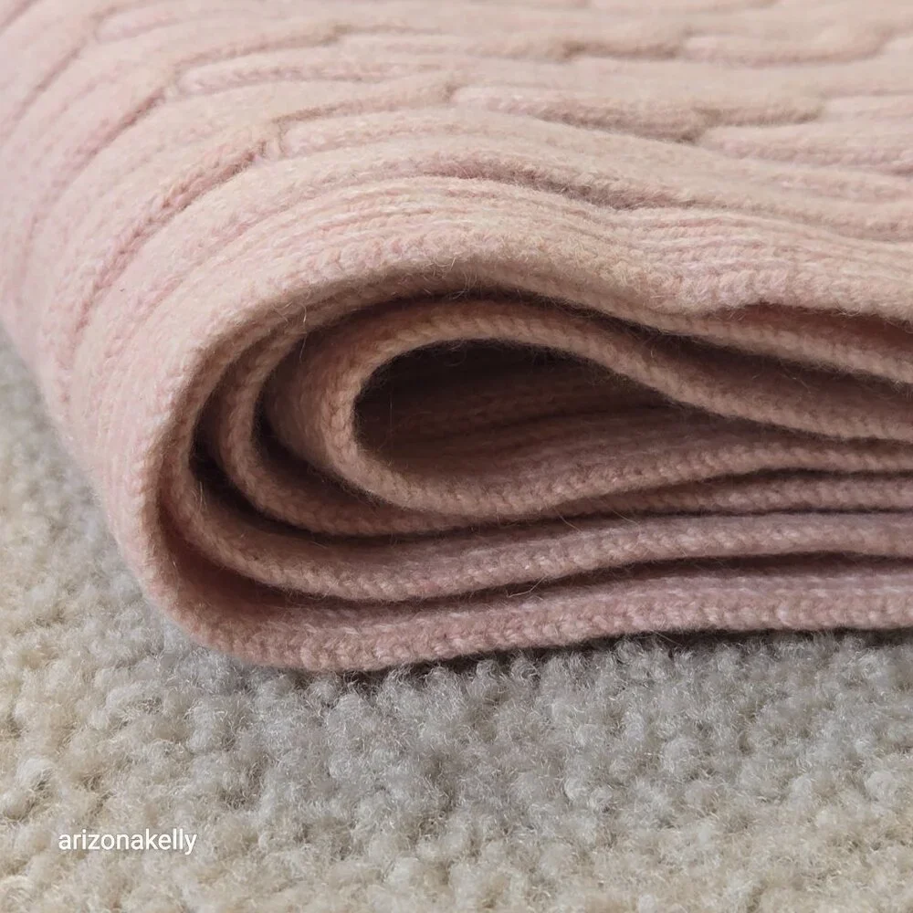 Pink Cable Knit Scarf Preppy